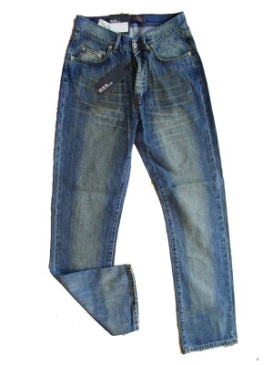 IMOLA - handbleached loose-fit jeans, made 2001 - blue...