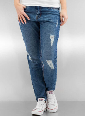 Urban Classics - Damen BOYFRIEND Denim Jeans OCEAN BLUE W26