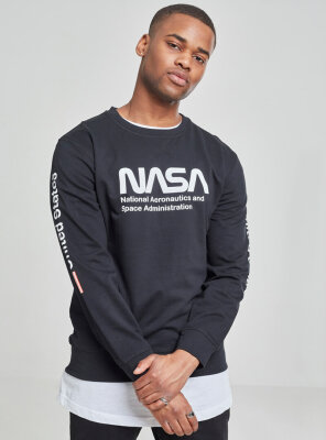 Mister Tee - Herren NASA US Logo Sweatshirt BLACK XS