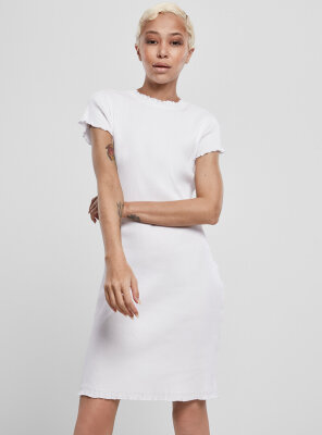 Urban Classics - Damen RIB Kleid WHITE S