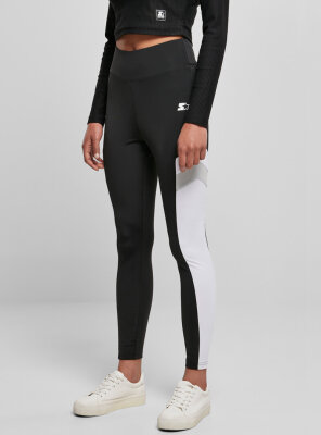 Starter - Damen Highwaist Sports Leggings BLACK/WHITE XS