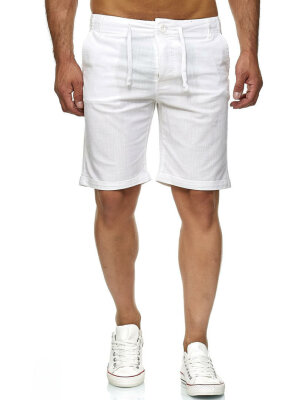 Reslad - Herren Sommer Leinen-Shorts WHITE XL