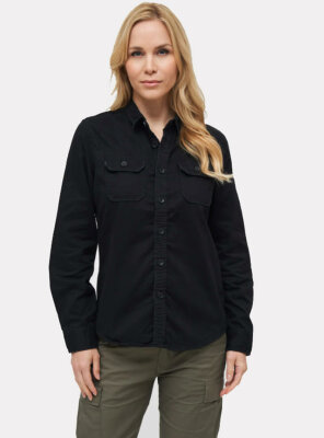 Brandit - Damen Vintage Longsleeve Hemd BLACK XS