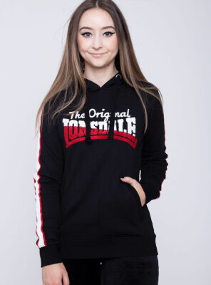 Lonsdale - Damen Lissan Kapuzensweatshirt BLACK/RED/WHITE XS