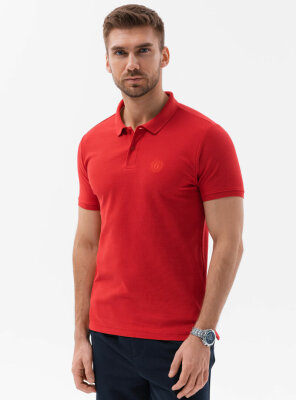 Ombre - Herren S1374 Plain Polo Shirt RED.S