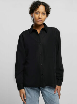 Urban Classics - Damen Oversized Twill Hemd - BLACK - XS