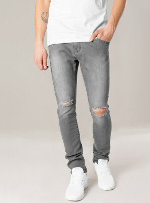 Urban Classics - Herren KNEE CUT 5pocket Slim Fit Jeans -...